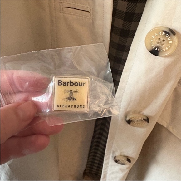 Barbour by Alexa Chung Glenda gingham long trench coat - Picture 13 of 14